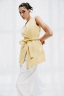 Sleeveless Wrap VEST -BUTTER YELLOW