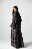 WARM PATCHWORK CARDIGAN -BLACK