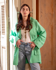 OVERSIZED LINEN JACKET -Light Green