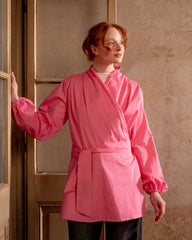 WRAPPED COTTON BLOUSE -FOSHIA