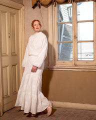EMBROIDERED SKIRT -WHITE