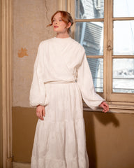 EMBROIDERED SKIRT -WHITE