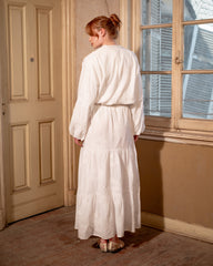 EMBROIDERED SKIRT -WHITE