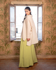 LINEN WIDE LEG PANTS-LEMON