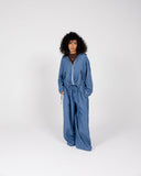 RIVA LINEN JACKET -BLUE