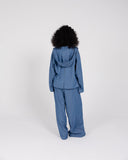RIVA LINEN JACKET -BLUE