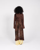 RUFFLE LACE CARDIGAN -BROWN