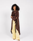 RUFFLE LACE CARDIGAN -BROWN