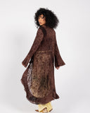RUFFLE LACE CARDIGAN -BROWN