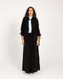 COMFY LINEN BLOUSE -BLACK