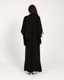 COMFY WIDE LEG LINEN PANTS -BLACK