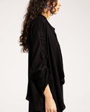COMFY LINEN BLOUSE -BLACK