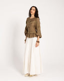 A-LINE LACE SKIRT -OFF WHITE