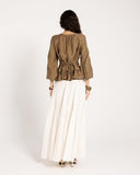 LACE VINTAGE BLOUSE -OLIVE