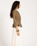 LACE VINTAGE BLOUSE -OLIVE