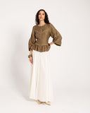 A-LINE LACE SKIRT -OFF WHITE