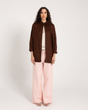 PURE LINEN OVERSIZED SHIRT -BROWN