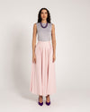 PLEATED CREPE SKIRT -PINK