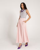 PLEATED CREPE SKIRT -PINK