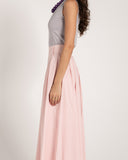 PLEATED CREPE SKIRT -PINK