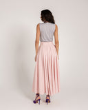 PLEATED CREPE SKIRT -PINK