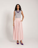 PLEATED CREPE SKIRT -PINK