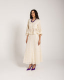 LACE MAXI SKIRT -Beige