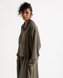 Aura Ribbed T-Shirt -OLIVE