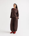 Aura Ribbed T-Shirt -BROWN