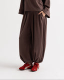 Aura Ribbed Balloon Pants -BROWN