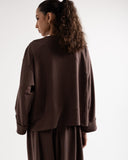 Aura Ribbed T-Shirt -BROWN
