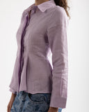 ELEGANT WAIST-FIT SHIRT -PURPLE