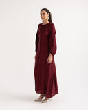 RELAXED WAIST DRESS -MAROON