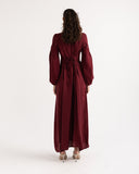 RELAXED WAIST DRESS -MAROON