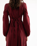 RELAXED WAIST DRESS -MAROON
