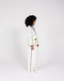 EMBROIDERED BORDER PANTS -OFF WHITE
