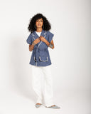 CONTRAST TRIM VEST -DARK blue