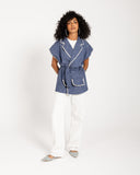 CONTRAST TRIM VEST -DARK blue