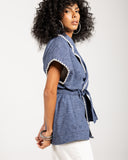 CONTRAST TRIM VEST -DARK blue