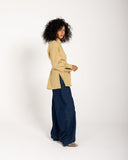 STRIPED LINEN SHIRT -Mustard