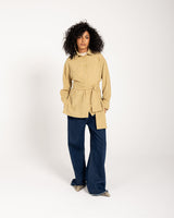 STRIPED LINEN SHIRT -Mustard