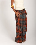 CHECKERED BALLOON PANTS -Red Pear