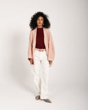 STRIPED LINEN KIMONO -ROSE