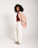 STRIPED LINEN KIMONO -ROSE