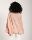 STRIPED LINEN KIMONO -ROSE