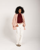 STRIPED LINEN KIMONO -ROSE