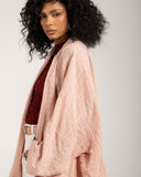 STRIPED LINEN KIMONO -ROSE