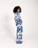 Border Printed Pants -BLUE