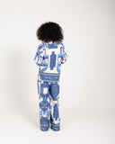 Border Printed Pants -BLUE