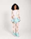 ABSTRACT TIE-DYE CARDIGAN -PINK